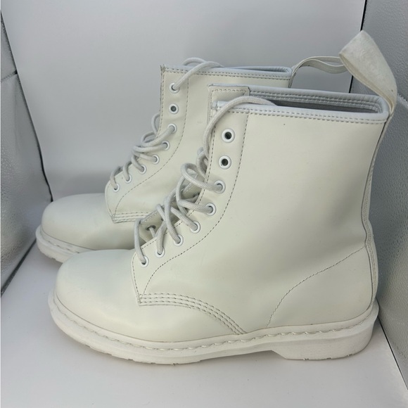 Dr. Martens Shoes - Dr. Martens 1460 Pascal Mono Smooth Leather Lace Up Boots- US:11M/12W, White,